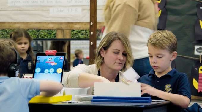 Teacher in a classroom